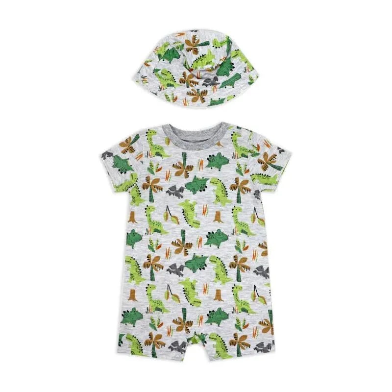 Rose Textile – 2Pk Baby Boys Romper Dinosaurs Set