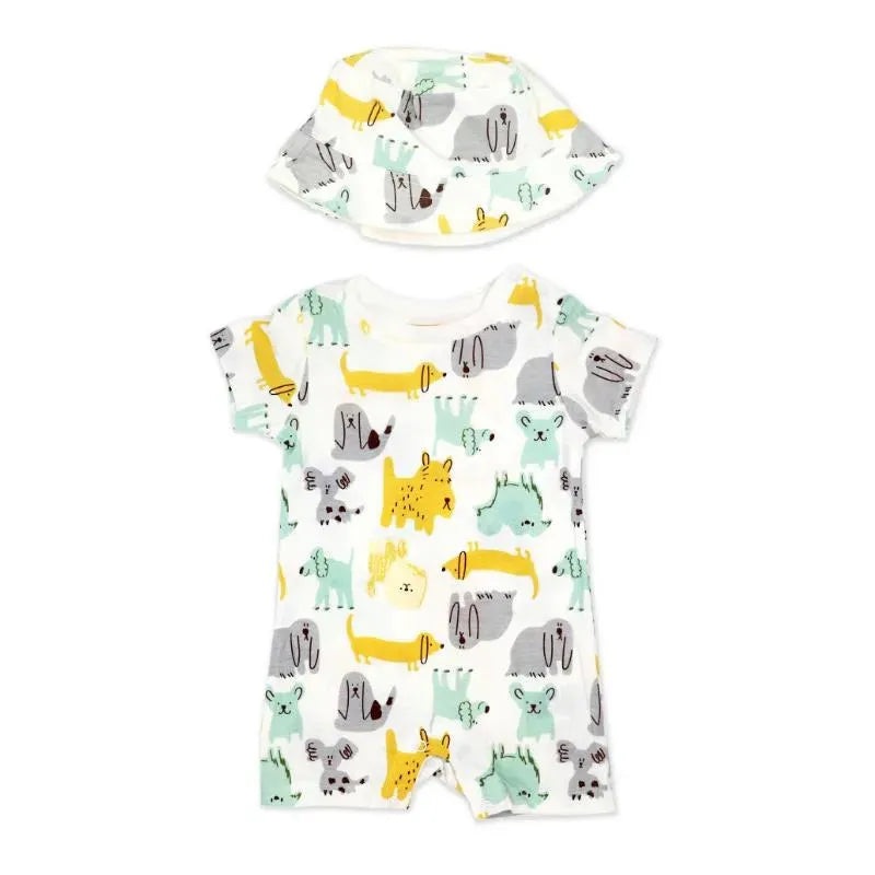 Rose Textile – 2Pk Baby Boys Romper Dogs Set