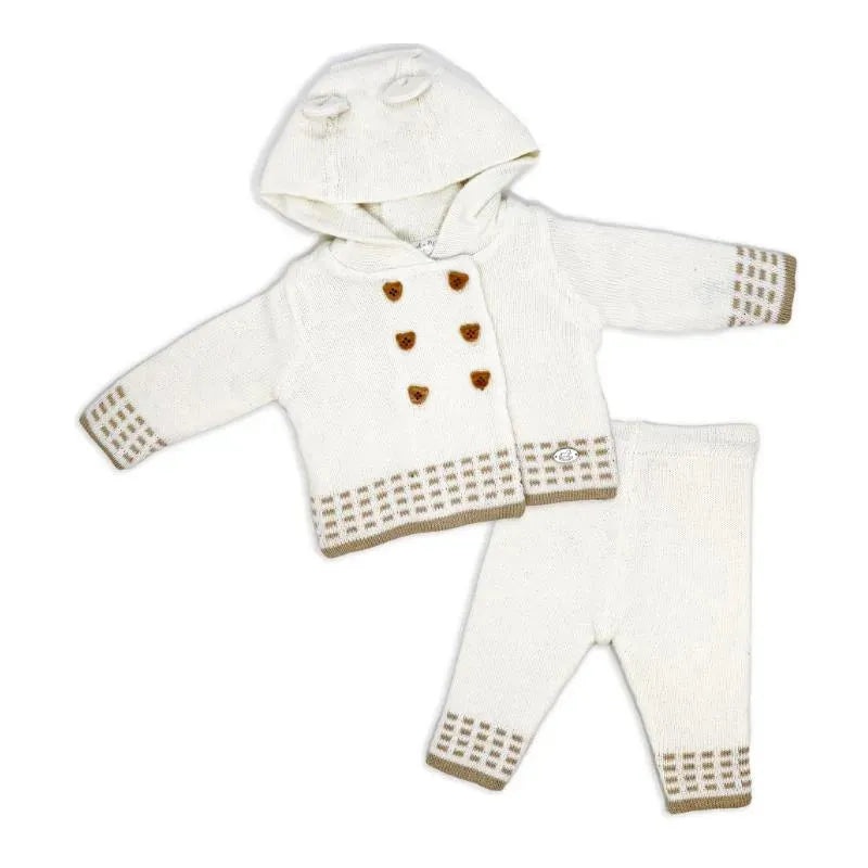 Rose Textile – 2Pk Baby Unisex Hooded Oatmeal Knit Set