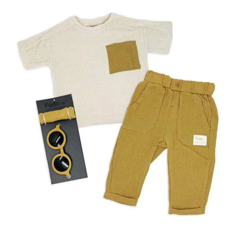Rose Textile – 3Pk Baby Boys Tan Pant Set