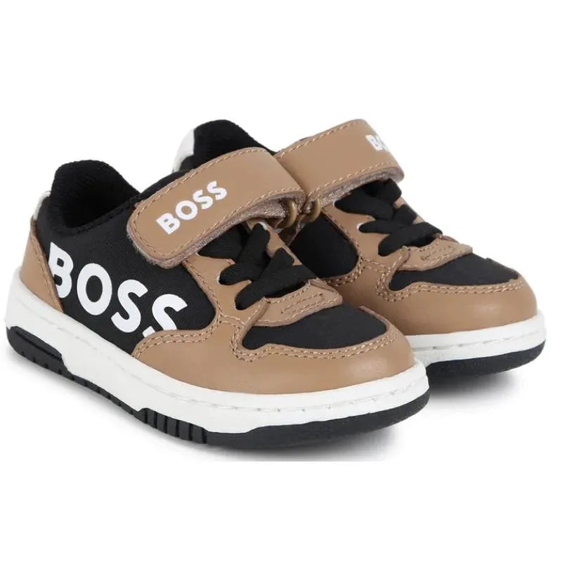 Hugo Boss Baby – Sneaker In Mix Material, Black/Beige