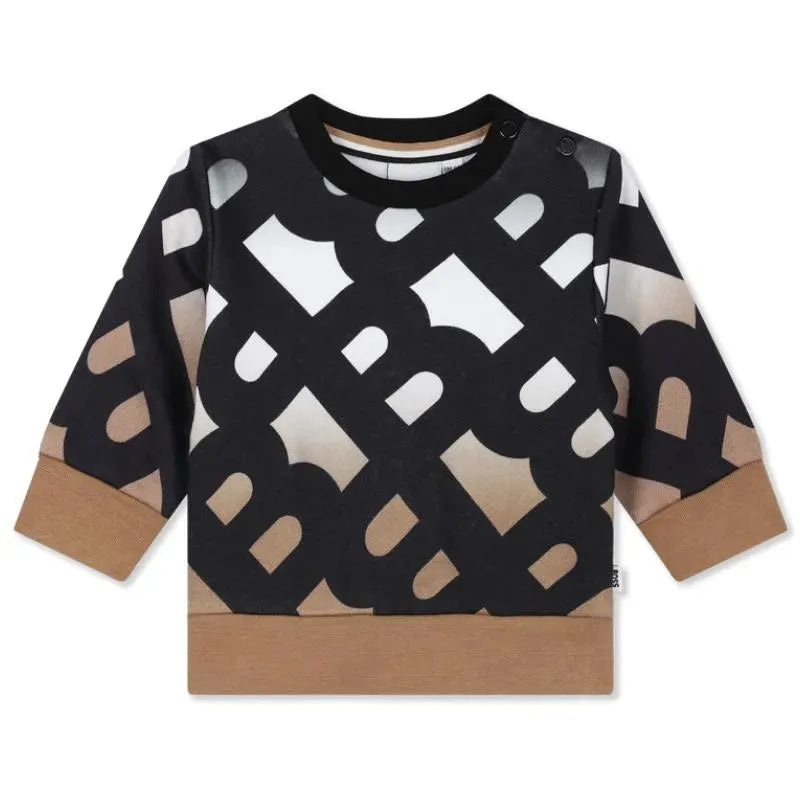 Hugo Boss Baby – Sweatshirt Allover B Monogram, Black/Beige
