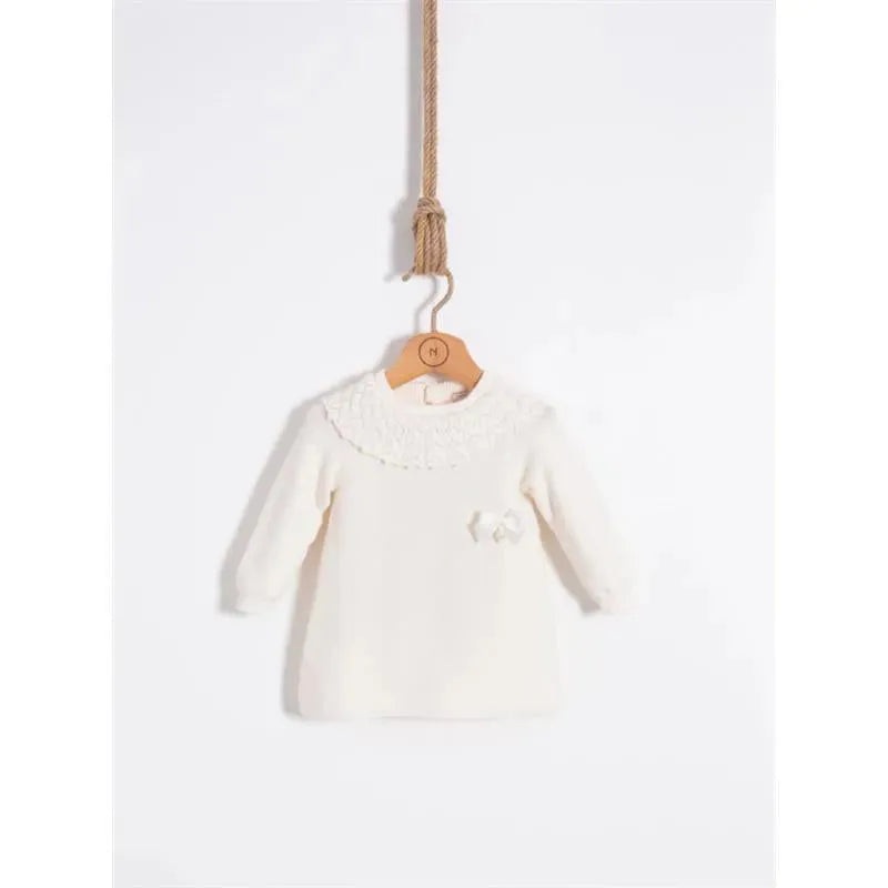 Nipperland – Baby Knitted Baby Girl Dress Cream