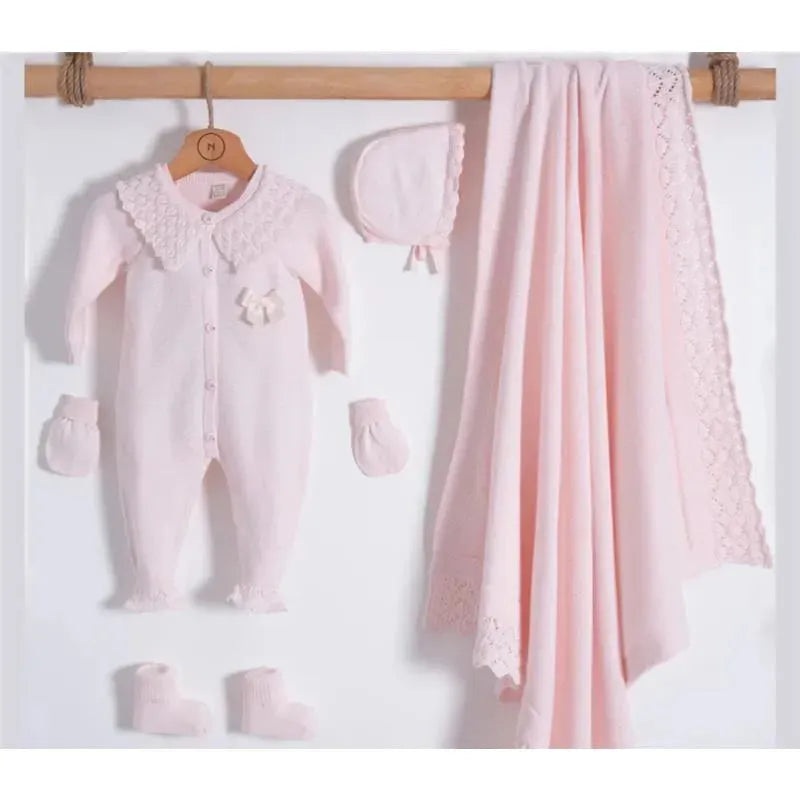 Nipperland – Knitted Luxury Baby Gift Set Pink One Size