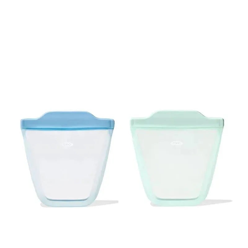 Oxo – Tot Silicone Reusable Bags 2 Pc Stand Up Cup Set, Opal And Dusk