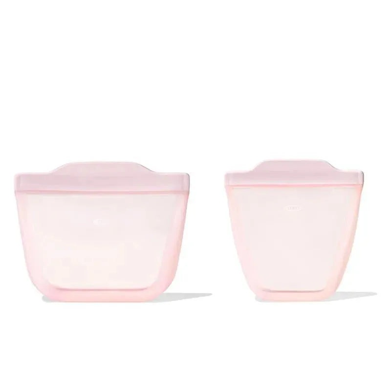 Oxo – Tot Silicone Reusable Bags – 2 Piece Cup And Snack Set, Blossom