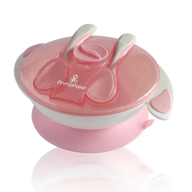 Primo Passi – Baby Suction Bowl Feeding Set, Light Pink