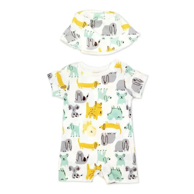 Rose Textile – 2Pk Baby Boys Dogs Romper Set