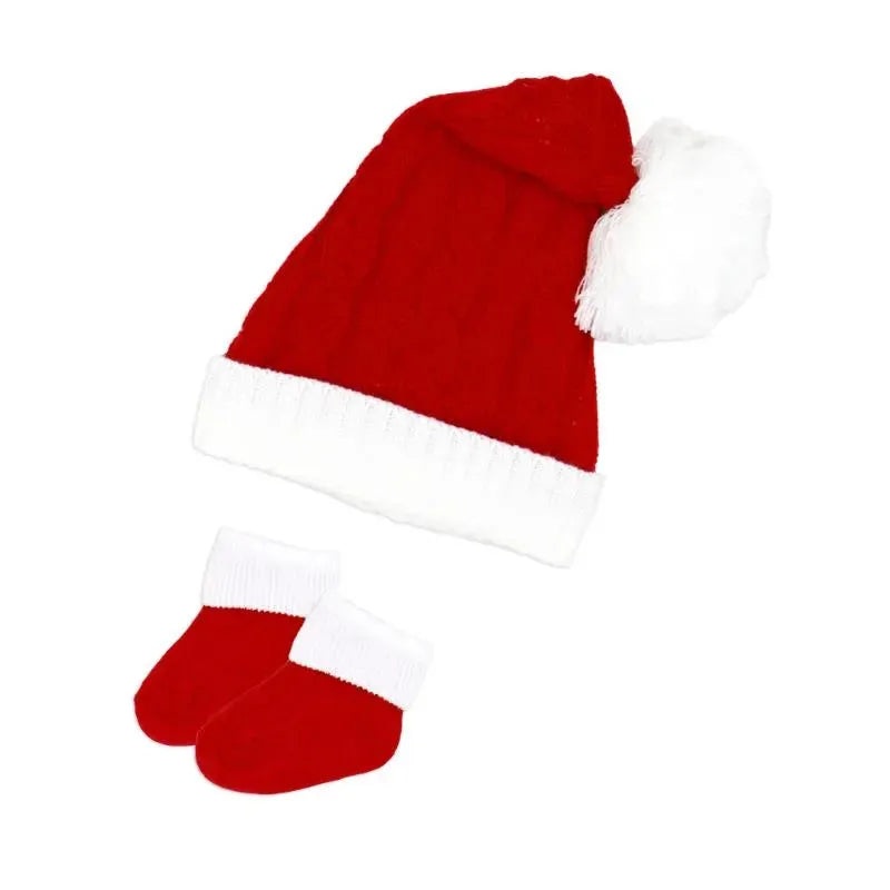 Rose Textile – 2Pk Red Santa Hat & Bootie Set