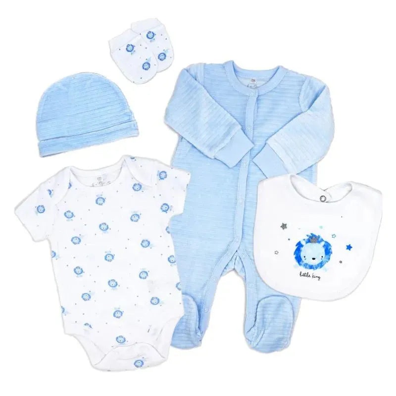 Rose Textile – 5Pk Baby Boys Lion Velour Set