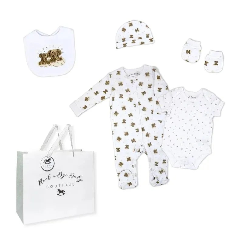 Rose Textile – 5Pk Baby Neutral Elephant Mesh Bag Set