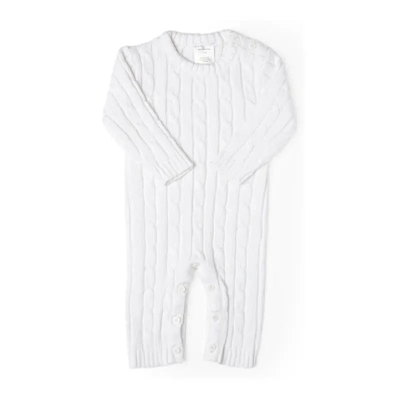 Rose Textile – Baby Unisex Cotton White Knit Romper