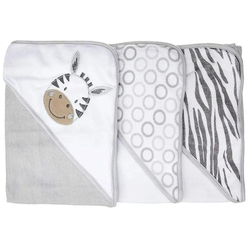 Spasilk – 3 Hooded Towel Set, Grey Zebra