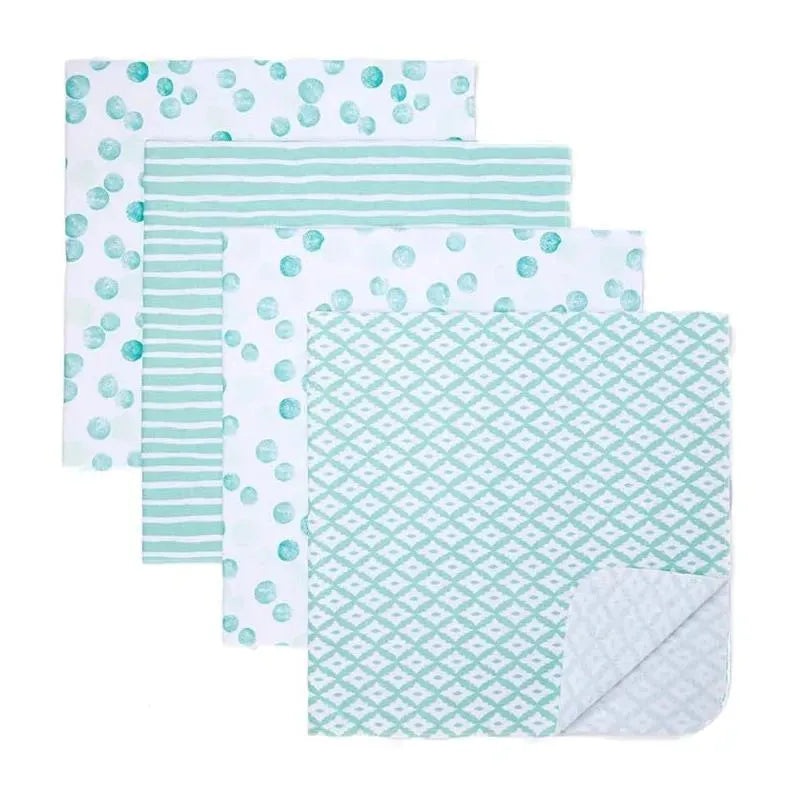 Spasilk – 4 Pack Receiving Blanket Hanger, Green Dots