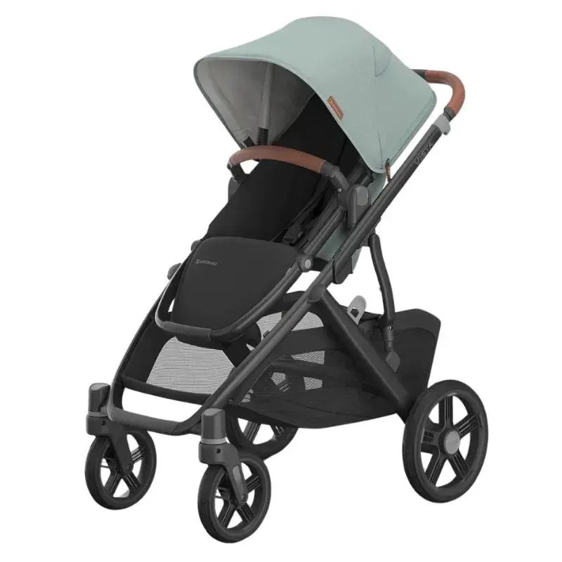 Uppababy – Vista V3 Stroller, Kenzi (Mystic Aqua/Carbon Frame/Saddle Leather)