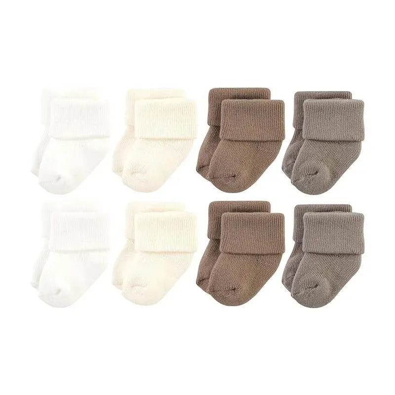 Baby Vision – Terry Socks 8Pk, Solid Beige/Brown