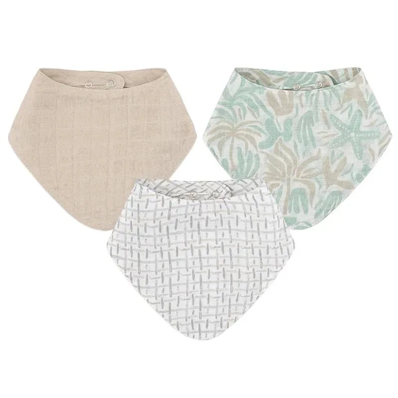Crane Bedding – Cove 3-Pc. Muslin Bib Set, Beach Life