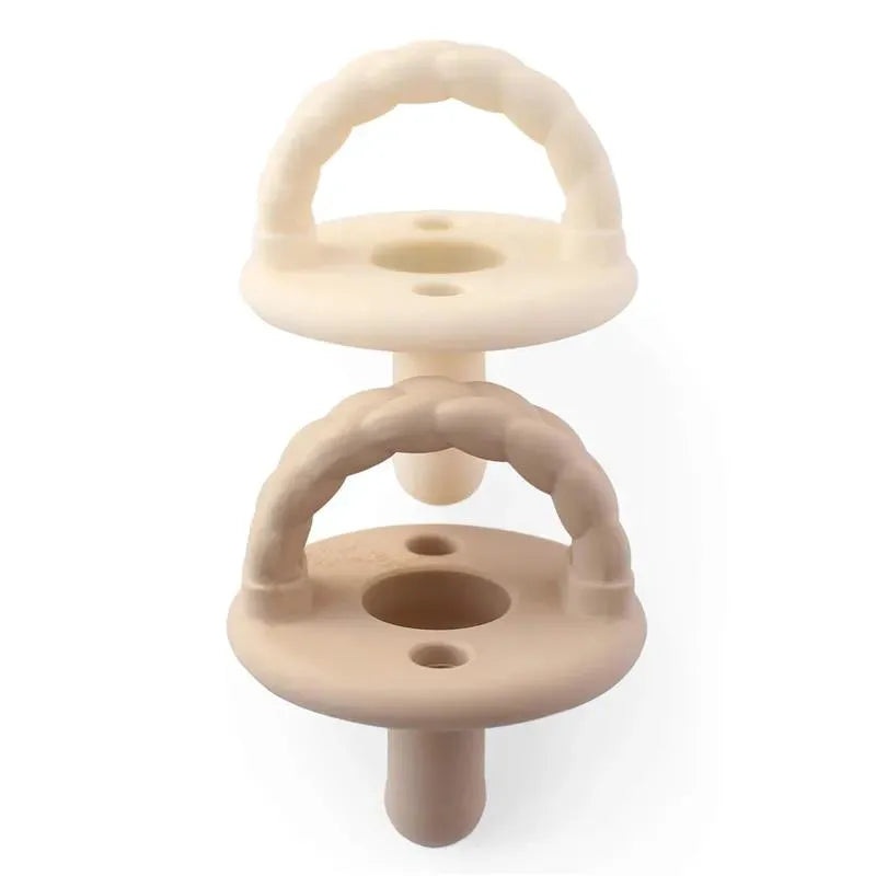 Itzy Ritzy – Silicone Pacifier 2Pk, Toast And Buttercream Braids