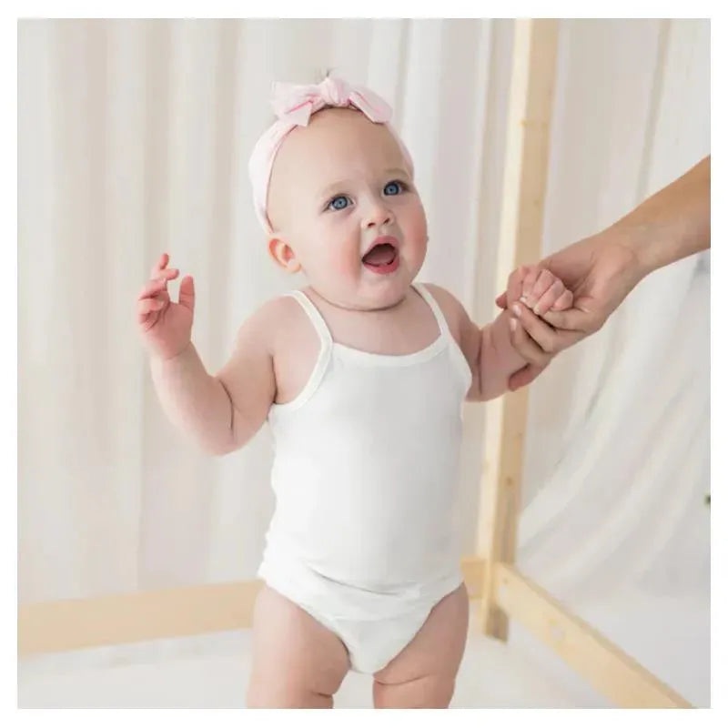 Kyte Baby – Baby Spaghetti Strap Body Leotard In Cloud