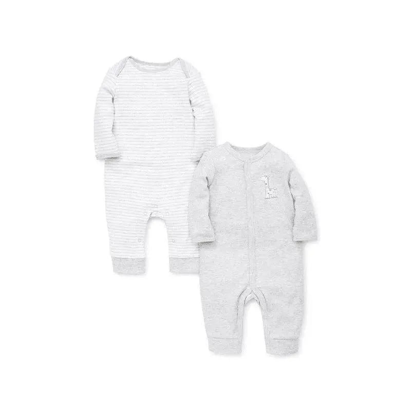 Little Me – Giraffe 2 Pack Coverall, Grey