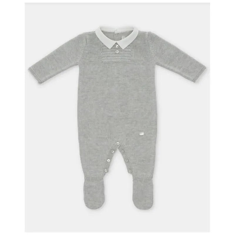 Martin Aranda – Baby Boy Long Romper With Feet Glace, Light Blue