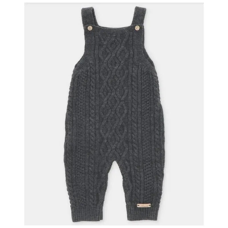 Martin Aranda – Baby Boy Separate Knit Short Overall Moutard, Light Grey