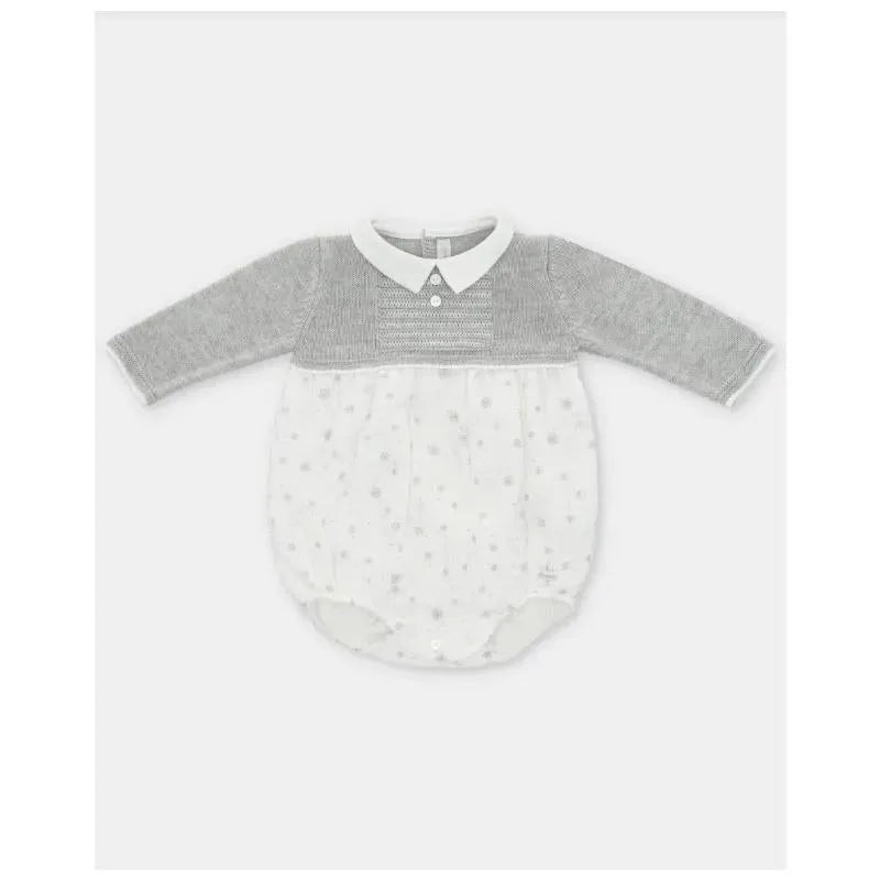 Martin Aranda – Baby Short Knit Romper & Glace, Light Grey