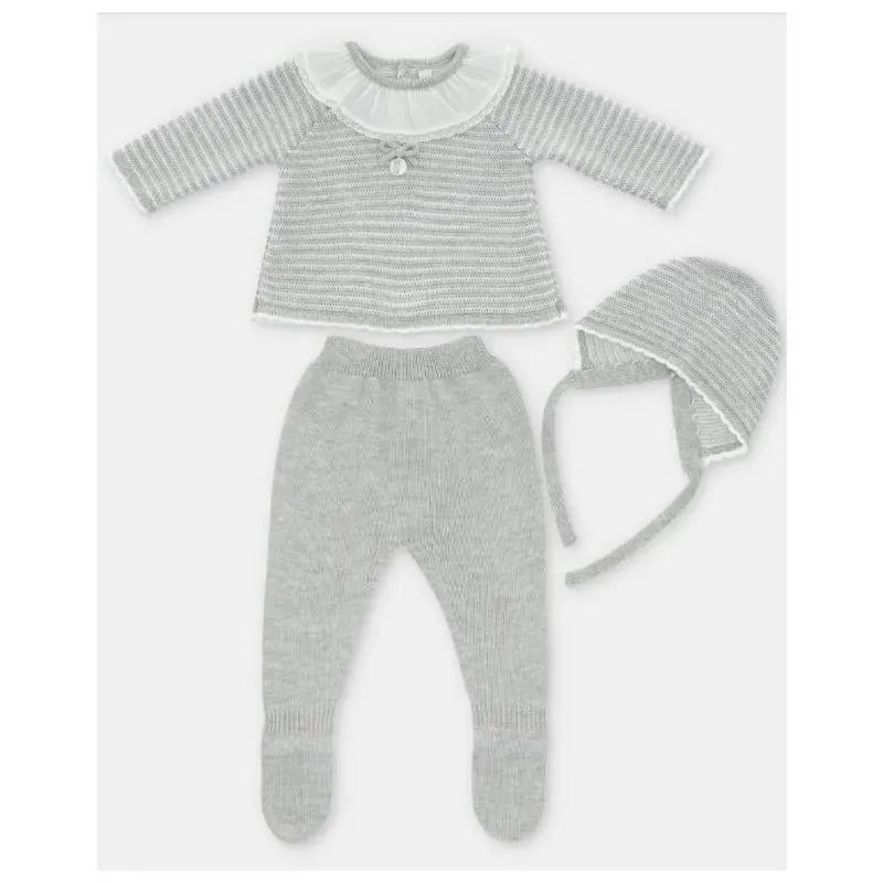 Martin Aranda – Take Me Home Set Sweater, Leggings & Bonnet Flounce Glace, Light Pink
