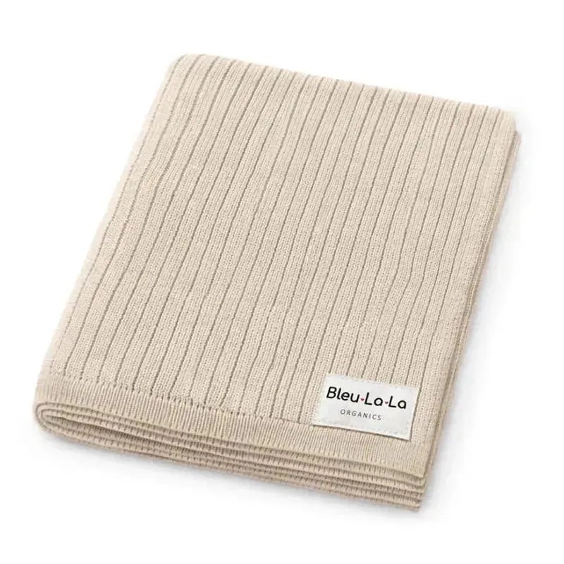 Bleu La La – 100% Luxury Organic Cotton Ribbed Baby Swaddle Blanket, Oatmeal