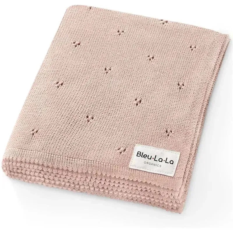 Bleu La La – 100% Organic Cotton Pointelle Swaddle Receiving Baby Blanket, Ballet Slippers