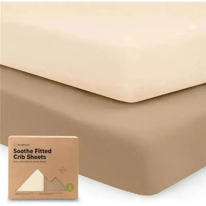 Keababies – 2-Pack Organic Cotton Fitted Crib Sheet, Pecan