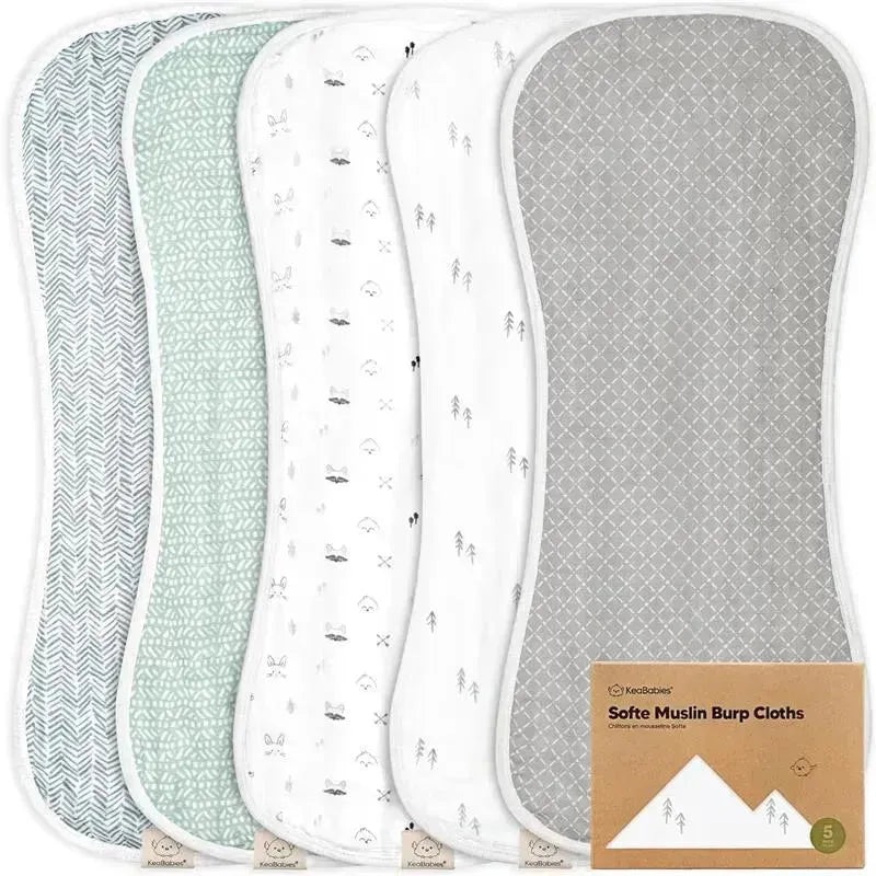 Keababies – 5-Pack Softe Burp Cloths, Nordic