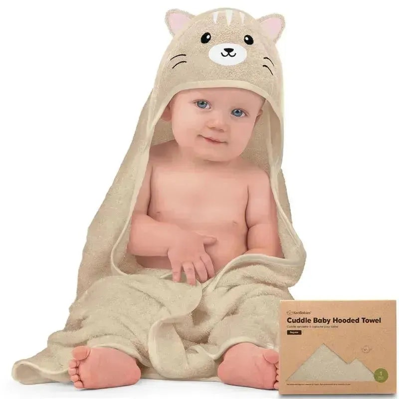 Keababies – Cuddle Baby Hooded Towel, Cat