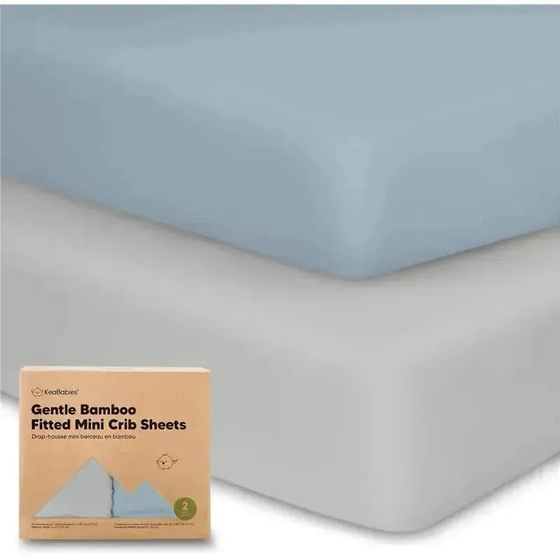 Keababies – Isla Fitted Mini Crib Sheets, Pack And Play Sheet, Steel