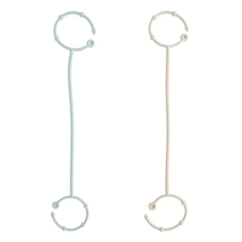 Mushie – Adjustable Silicone Strap 2-Pack, Cambridge Blue/Shifiting Sand