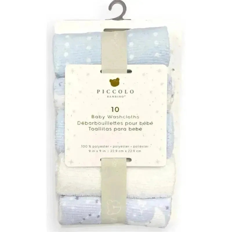 Piccolo Bambino – 10 Pk Washcloth Set Blue