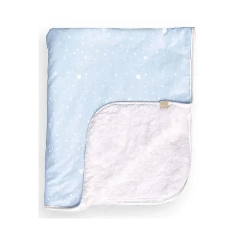 Piccolo Bambino – Jersey Stroller Blanket With Sherpa Reverse Blue