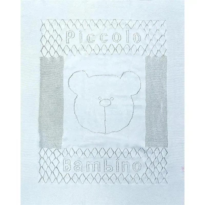 Piccolo Bambino – Pointelle Signature Stroller Blanket With Gift Box Blue
