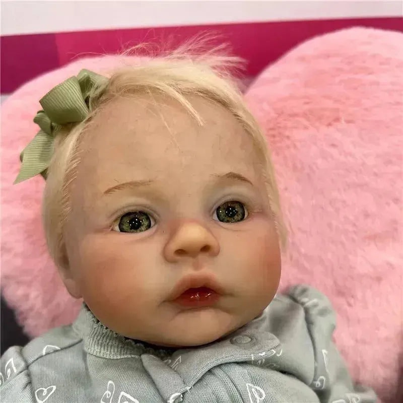 Reborn Baby Doll – White Vinyl & Blonde Hair, Meadow