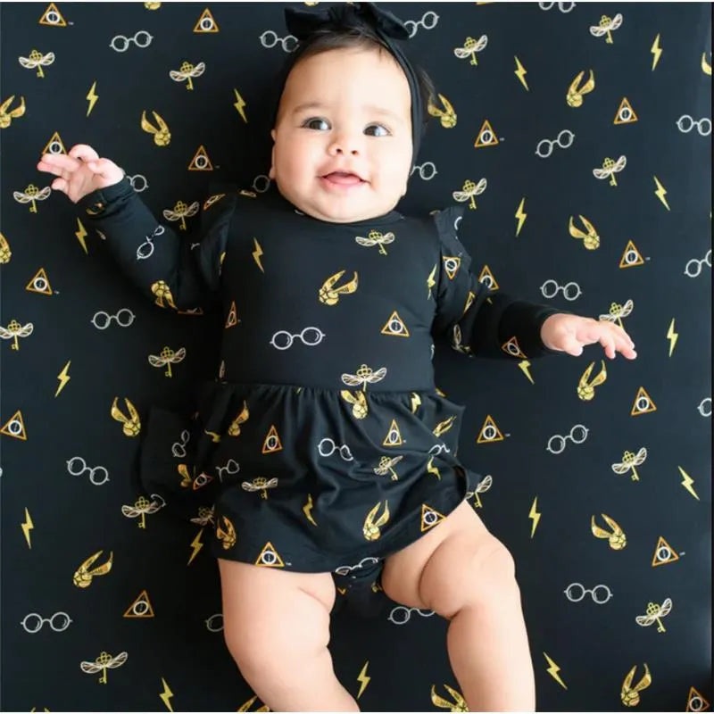 Kyte Baby – Long Sleeve Twirl Bodysuit Dress Midnight Icon Harry Potter