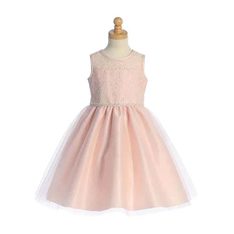 Lito – Baby Girl Lace And Tulle Dess, Light Pink