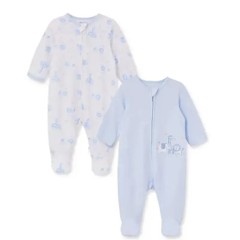 Little Me – 2Pk Baby Boys Magic Safari Footies