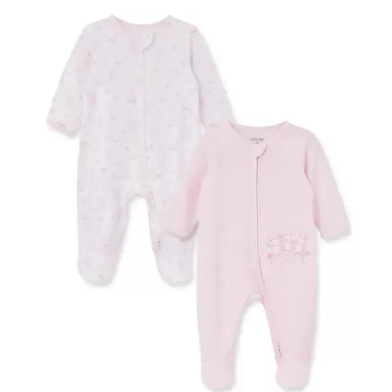 Little Me – 2Pk Baby Girls Bunny Fun Footies