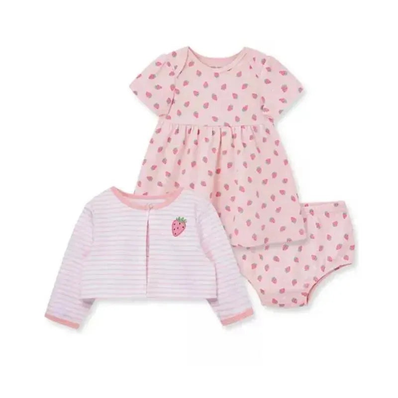 Little Me – Baby Girl Strawberry Dress Set, Pink
