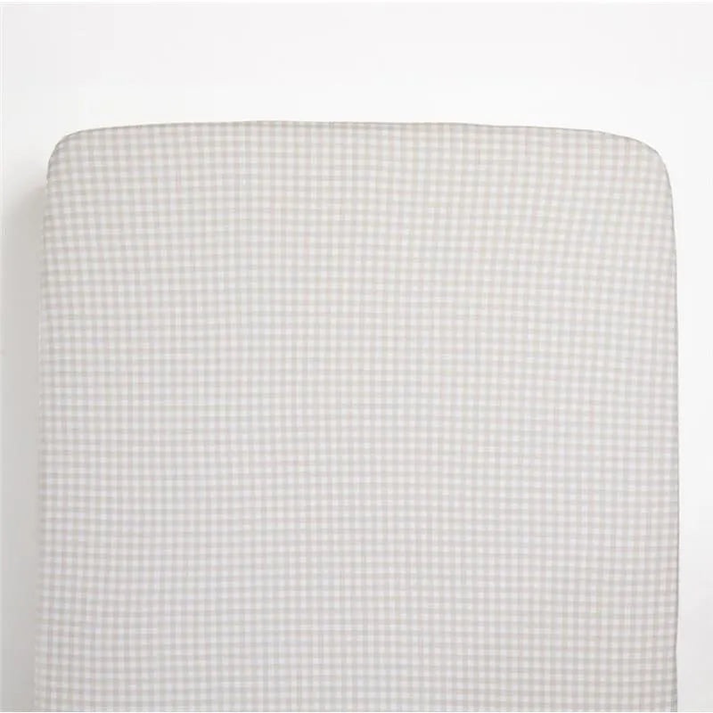 Living Textiles – Cotton Jersey Fitted Sheet, Cream Gingham
