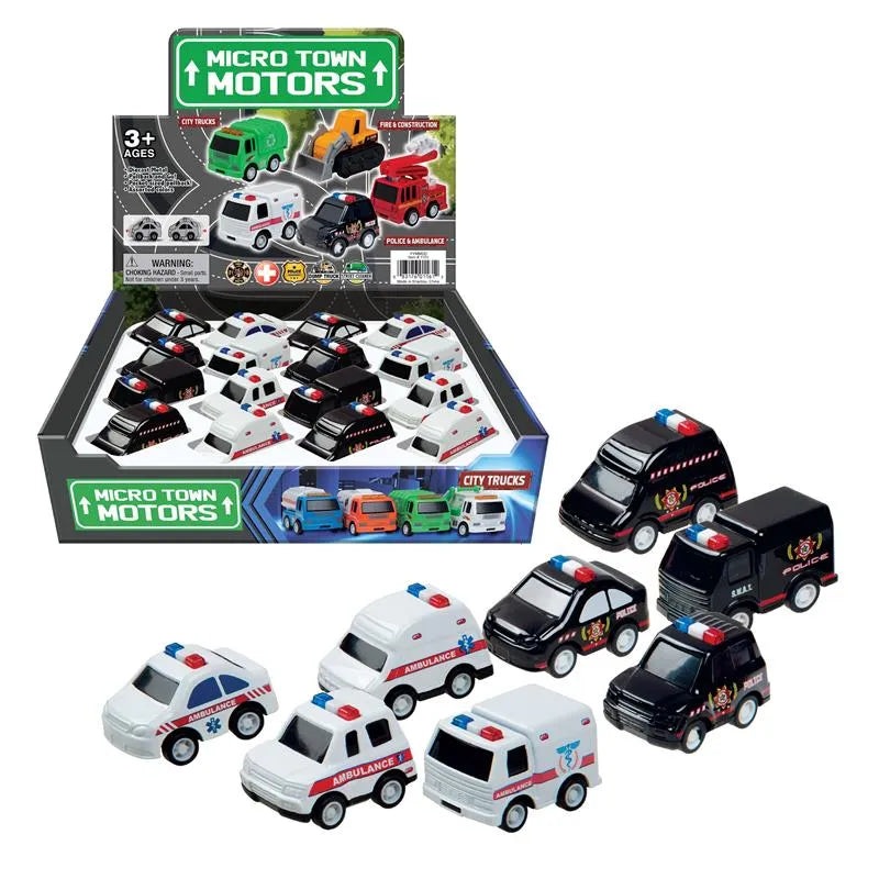 Master Toys – 2 Police & Ambulance Vehicles, 1 pc (Assorted Desgin)