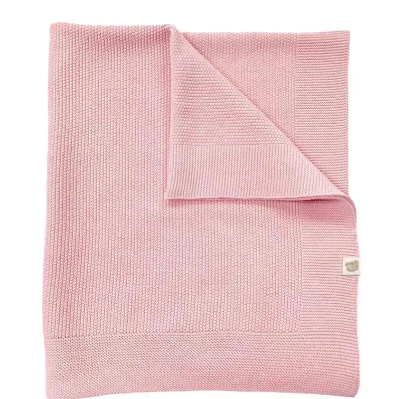 Piccolo Bambino – Sweater Knit Blanket On Wooden Hanger Pink