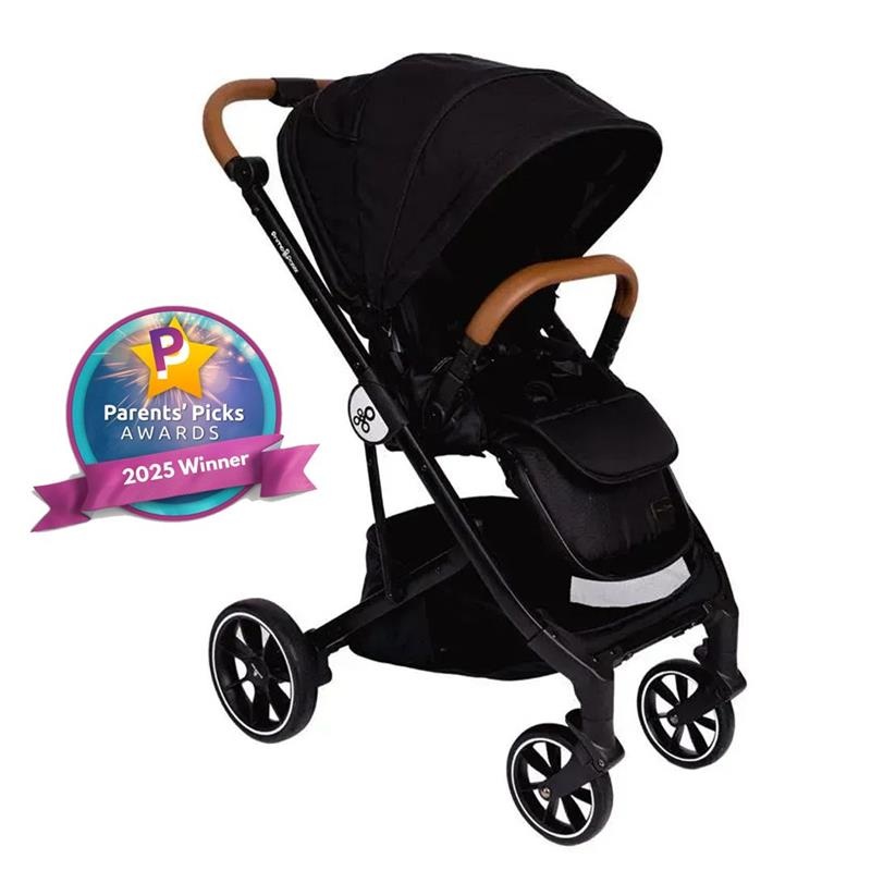 Primo Passi – Icon V2 Stroller, Newborn to Toddler with Reversible Seat & Compact Fold, All Black