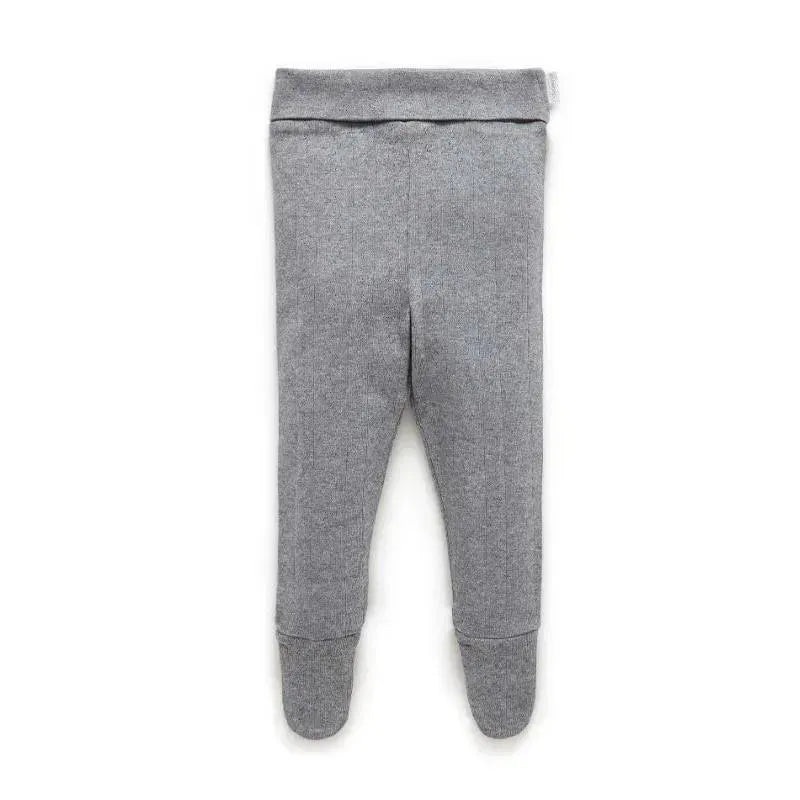 Pure Baby – Baby Neutral Pointelle Footed Leggings, Smoke Melange