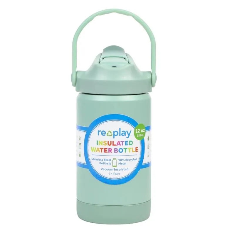 Re-Play – 12 Oz Insulated Recycled Stainless Steel Water Bottle, Sage